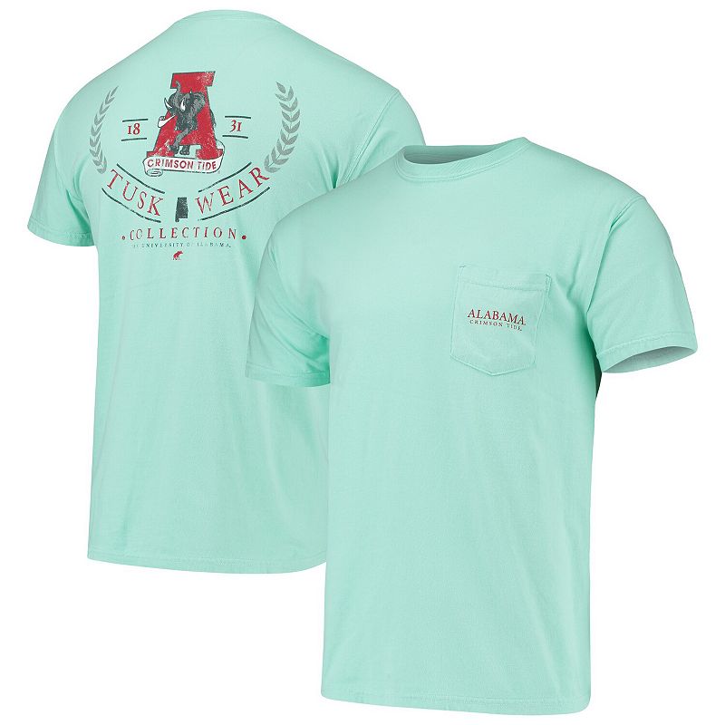 Mens Mint Green Alabama Crimson Tide Logo Arch Comfort Colors T-Shirt, Siz
