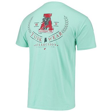 Men's Mint Green Alabama Crimson Tide Logo Arch Comfort Colors T-Shirt
