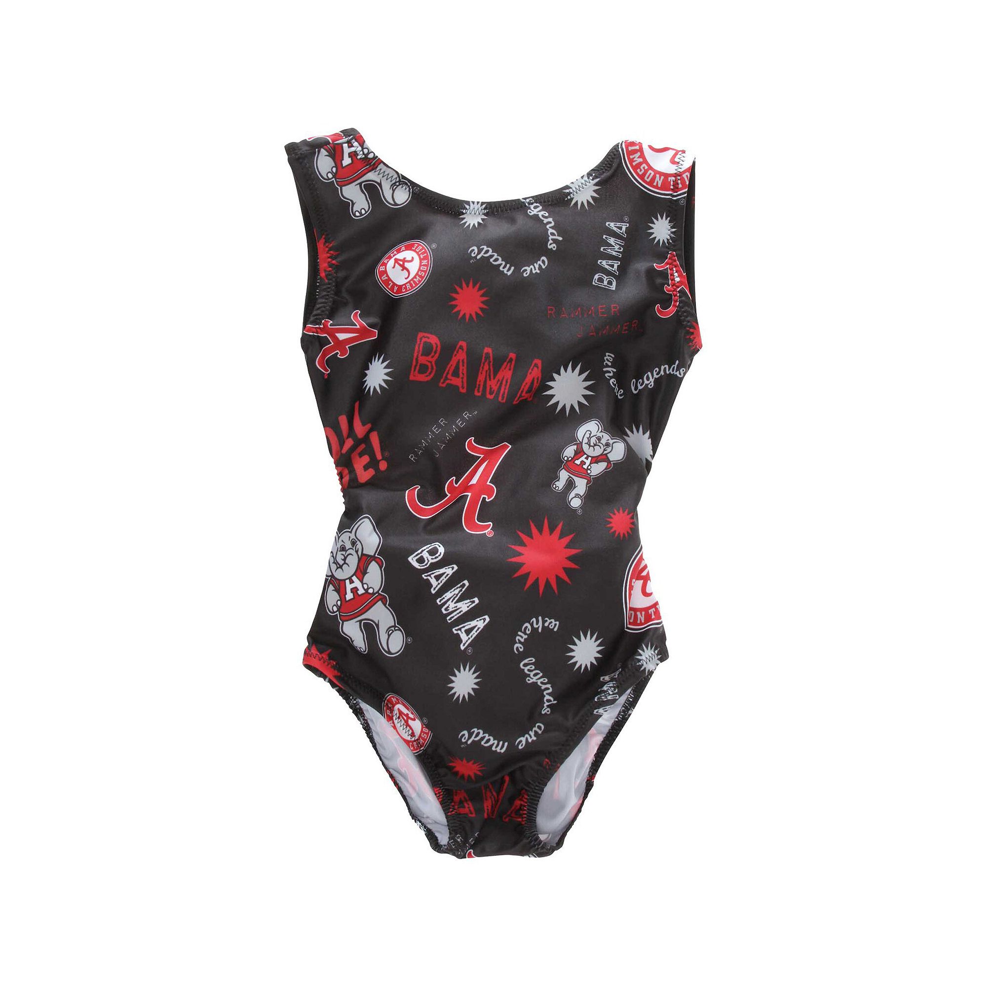 Girls Youth Black Alabama Crimson Tide Leotard, Girls, Size: 10