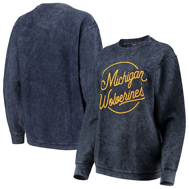 Women's Pressbox Navy Michigan Wolverines Comfy Cord Vintage Wash