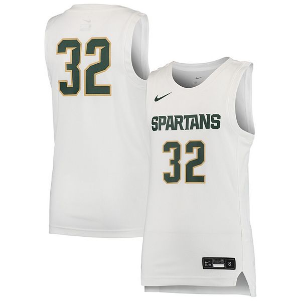 Men's Nike #1 White Michigan State Spartans Replica Jersey Size: Large