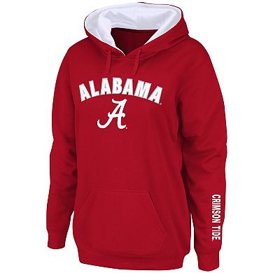 Women's Crimson Alabama Crimson Tide Arch & Logo 1 Pullover Hoodie