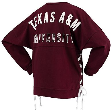 Women's Maroon Texas A&M Aggies Chunky Side Lace-Up Spirit Jersey T-Shirt