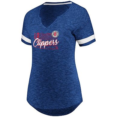 Women's Fanatics Branded Royal/White LA Clippers Showtime Winning With Pride Notch Neck T-Shirt