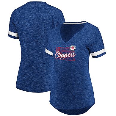 Women's Fanatics Branded Royal/White LA Clippers Showtime Winning With Pride Notch Neck T-Shirt