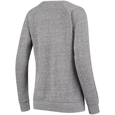 Women's Pressbox Heathered Gray Washington State Cougars Edith Vintage Knobi Pullover Sweatshirt