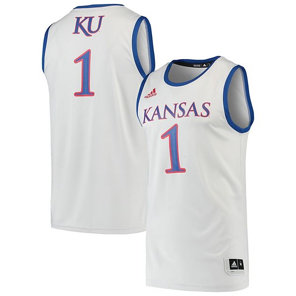 Men's adidas #1 Gray Kansas Jayhawks Swingman Basketball Jersey