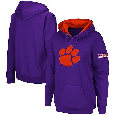 Women's Purple Clemson Tigers Big Logo Pullover Sweatshirt