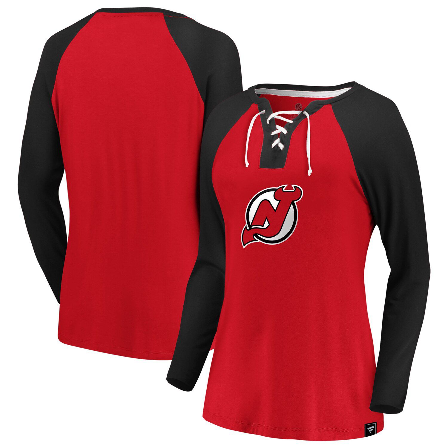 red and black raglan shirt