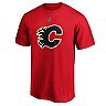 Men's Fanatics Branded Johnny Gaudreau Red Calgary Flames Team Authentic Stack Name & Number T-Shirt