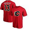 Men's Fanatics Branded Johnny Gaudreau Red Calgary Flames Team Authentic Stack Name & Number T-Shirt