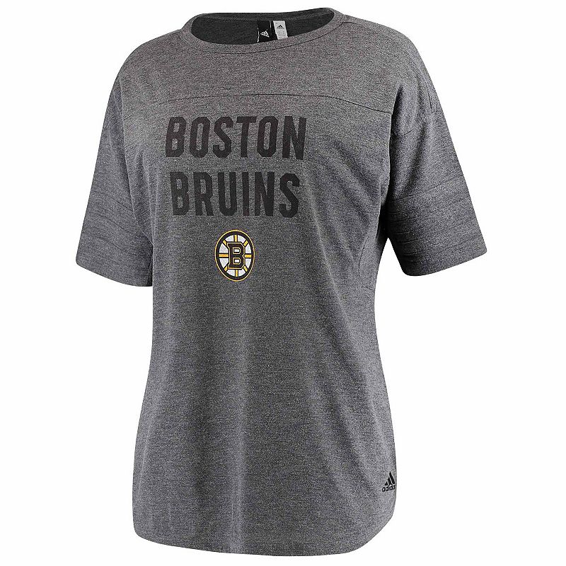 UPC 191038225326 product image for Women's adidas Heathered Gray Boston Bruins Big City Block Droptail Tunic T-Shir | upcitemdb.com