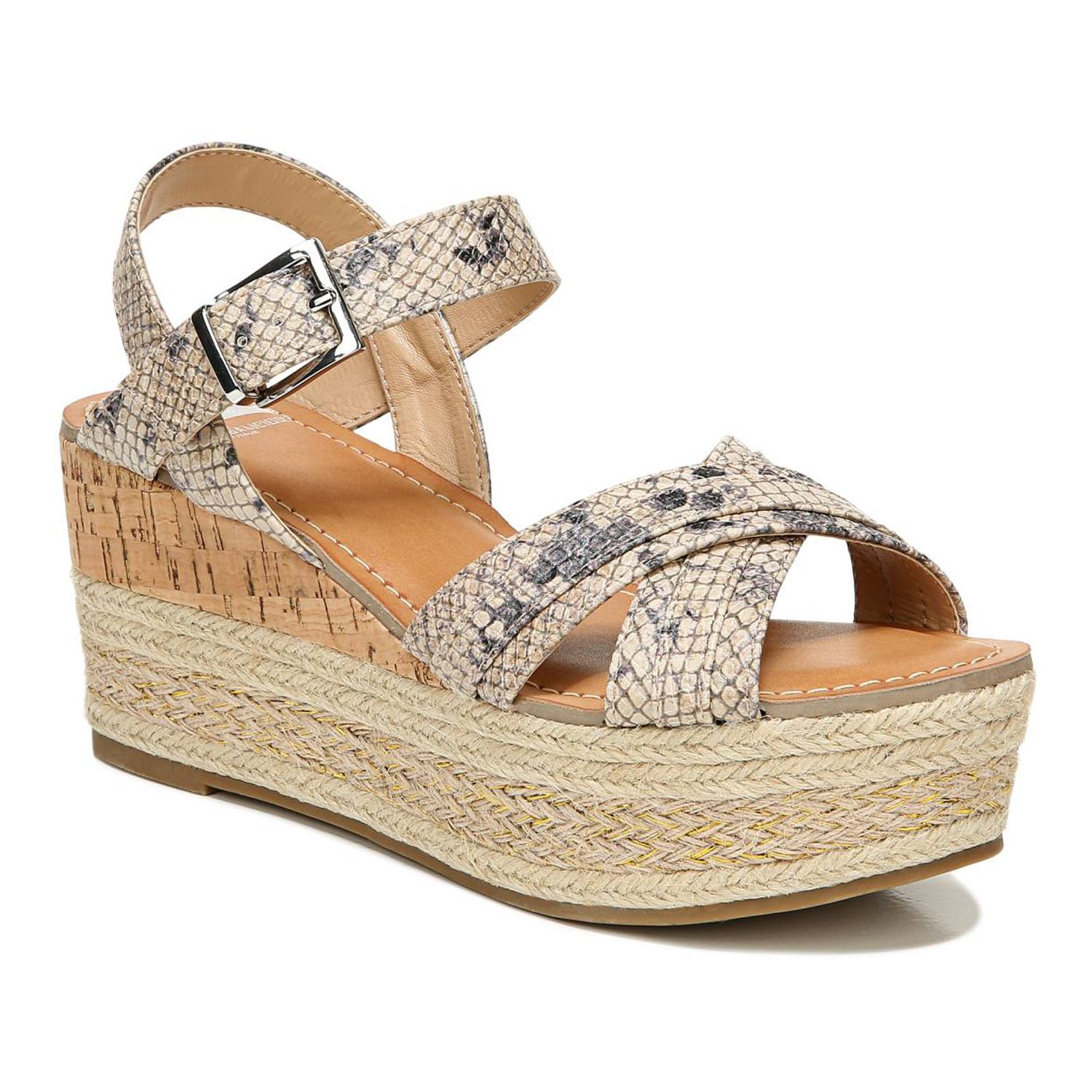 sanrah hammered circle wedge sandal