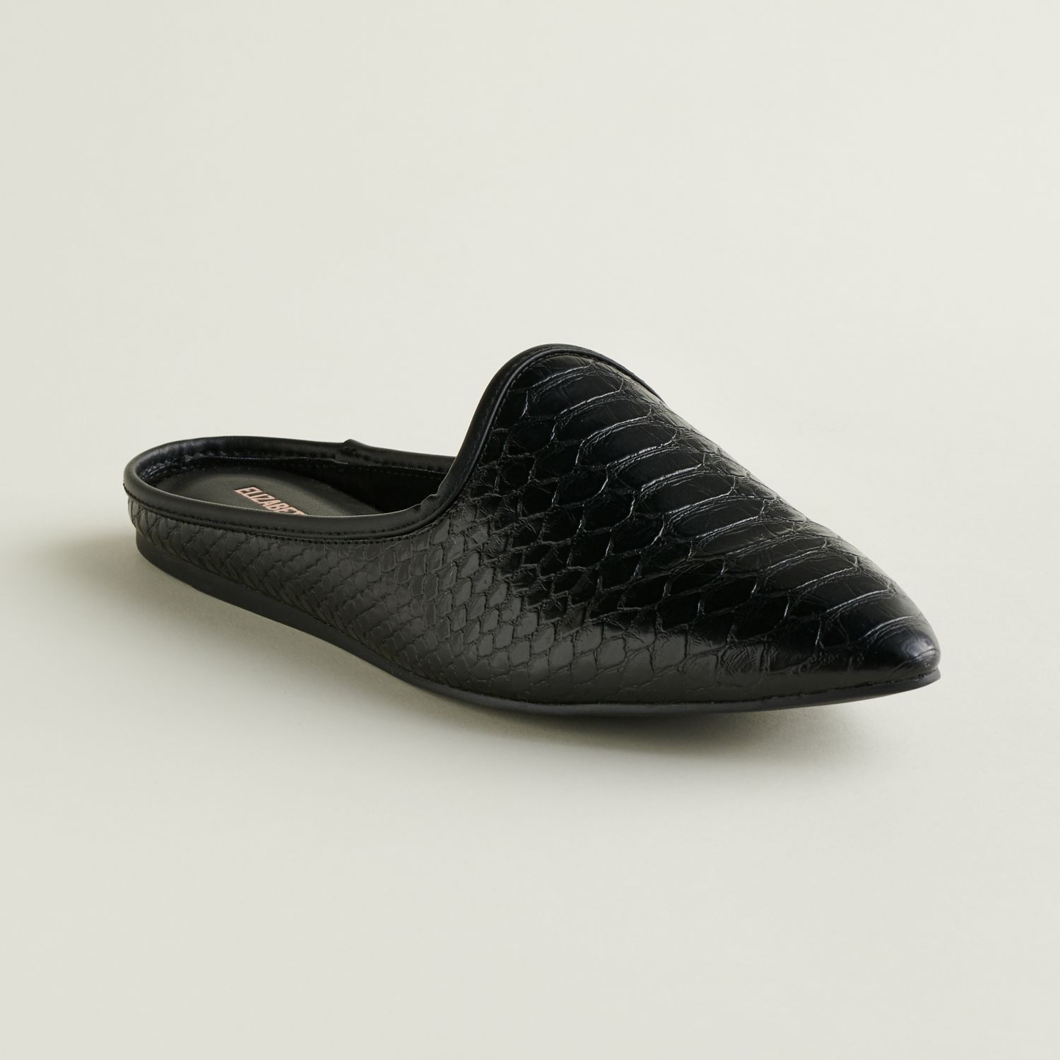 womens black slip on mules