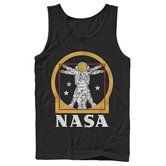 Men's NASA Astronaut Golden Vitruvian Space Man Graphic Tank Top