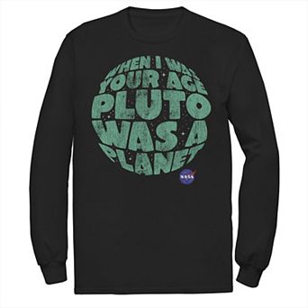 Men's NASA Pluto Was A Planet Long Sleeve Graphic Tee