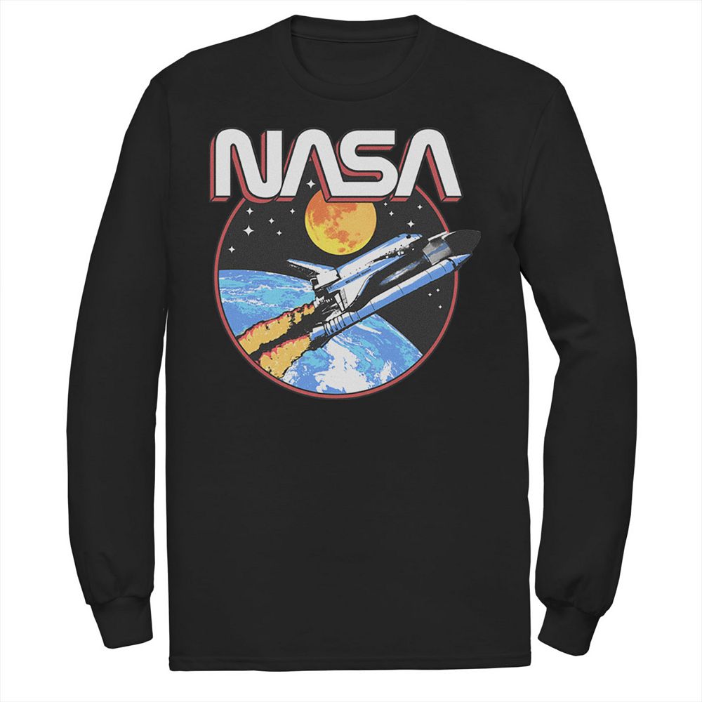 Men's NASA Retro Lift Off Space Long Sleeve Graphic Tee