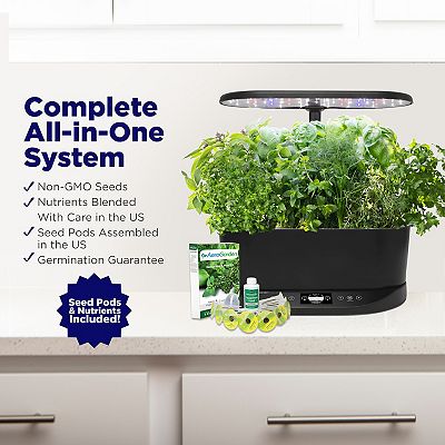 AeroGarden Harvest outlets Home Garden System - Black + Seed Pot Kit.