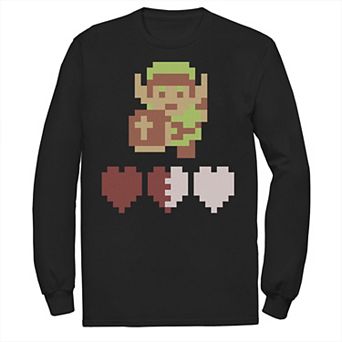 Men's Nintendo Legend Of Zelda Link Heart Meter Pixel Art Portrait Tee
