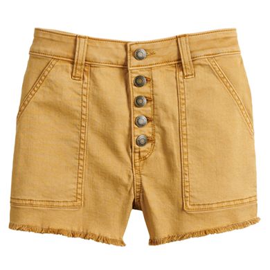 Juniors' SO® Fray Hem Utility Short with Exposed Buttons