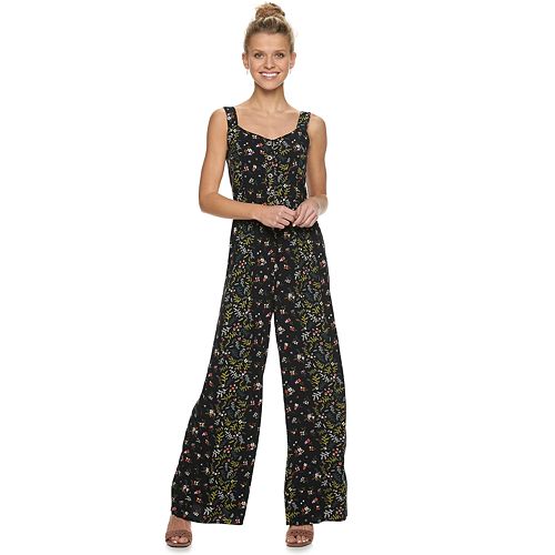 Juniors' SO® Sleeveless Front Placket Jumpsuit