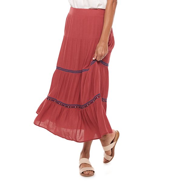 Women's Now + Gen by Sonoma Goods For Life® Tiered Gauze skirt