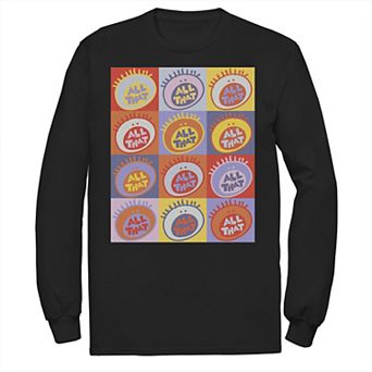 Men's Nickelodeon All That Classic Vintage Logo Panels Long Sleeve Graphic Tee