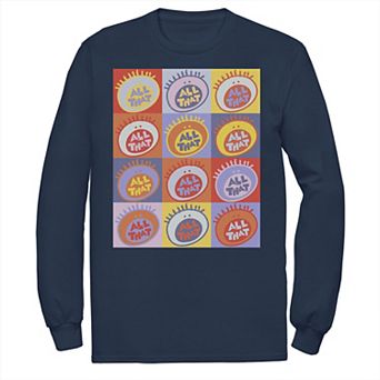 Men's Nickelodeon All That Classic Vintage Logo Panels Long Sleeve Graphic Tee
