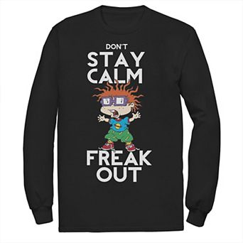 Men's Nickelodeon Rugrats Chuckie Don't Stay Calm Freak Out Long Sleeve Graphic Tee