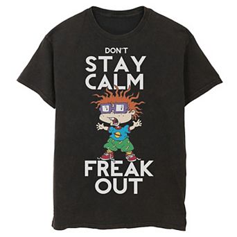 Men's Nickelodeon Rugrats Chuckie Don't Stay Calm Freak Out Graphic Tee