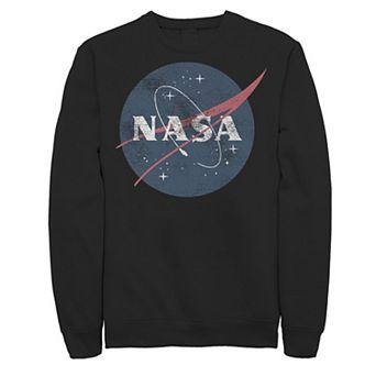 Men's NASA Distressed Simple Circle Logo Graphic Fleece Pullover