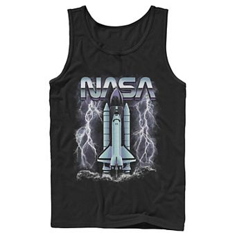 Men's NASA Rocket Ship Struck By Lightning Graphic Tank Top