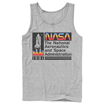 Men's NASA National Aeronautics Striped Logo Graphic Tank Top