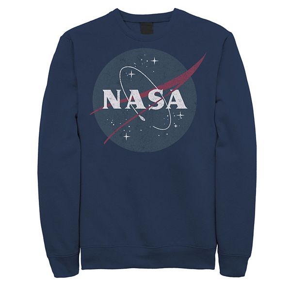 Men's NASA Retro Distressed Classic Logo Graphic Fleece Pullover
