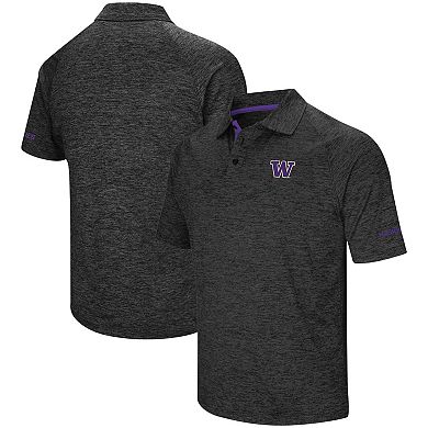 Men's Colosseum Black Washington Huskies Big & Tall Down Swing Polo