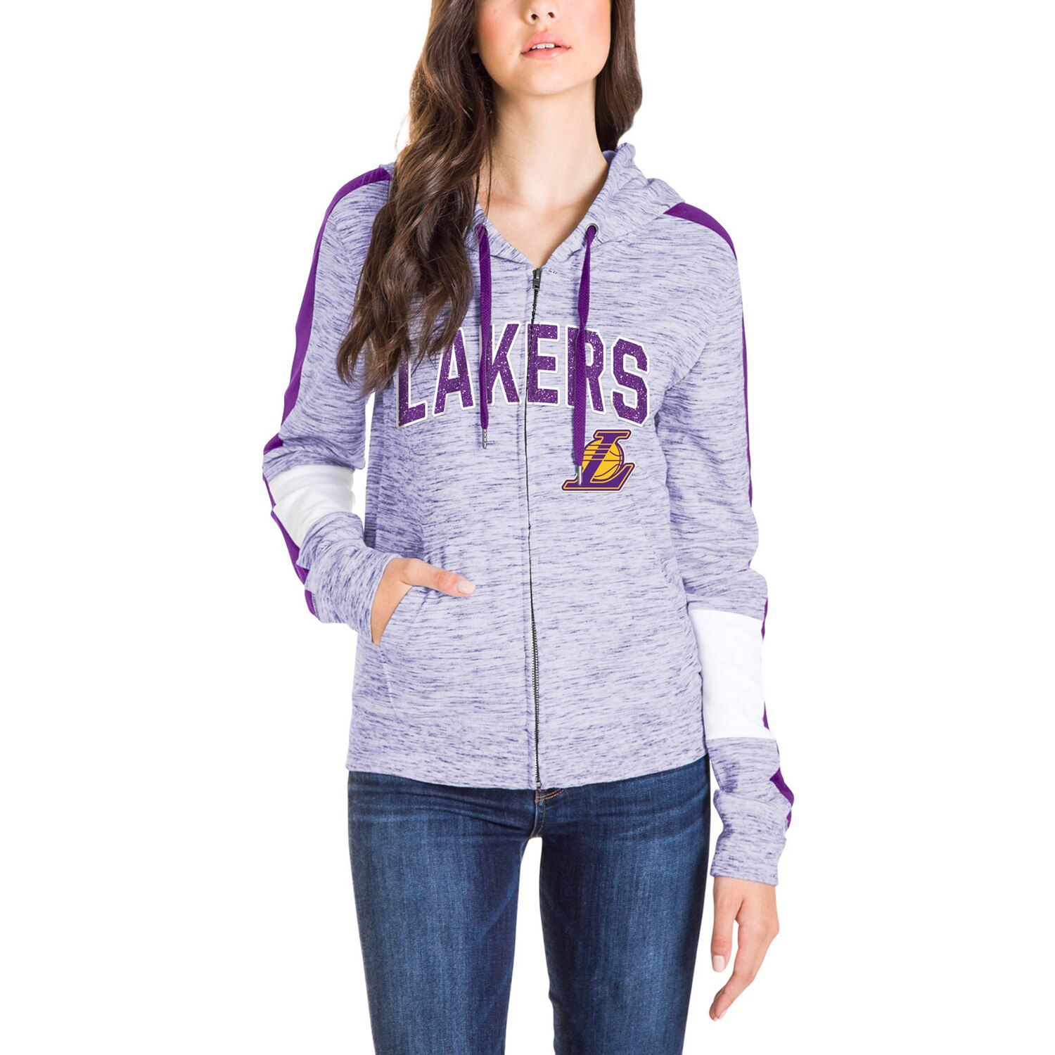 lakers zip hoodie