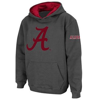 Youth Stadium Athletic Charcoal Alabama Crimson Tide Big Logo Pullover Hoodie