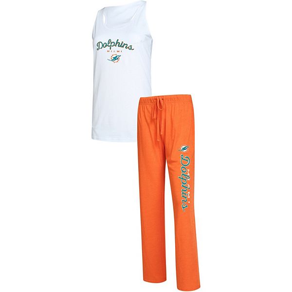 Miami Dolphins Women's Plus Size Lodge Top & Pants Sleep Set - Aqua/Orange