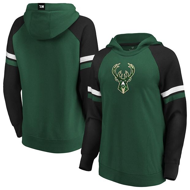 Women's Fanatics Branded Hunter Green/Black Milwaukee Bucks Iconic Best in  Stock Pullover Hoodie