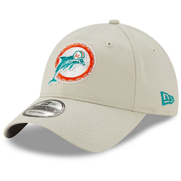 Men's New Era Khaki Miami Dolphins Historic Playmaker 9TWENTY Adjustable Hat