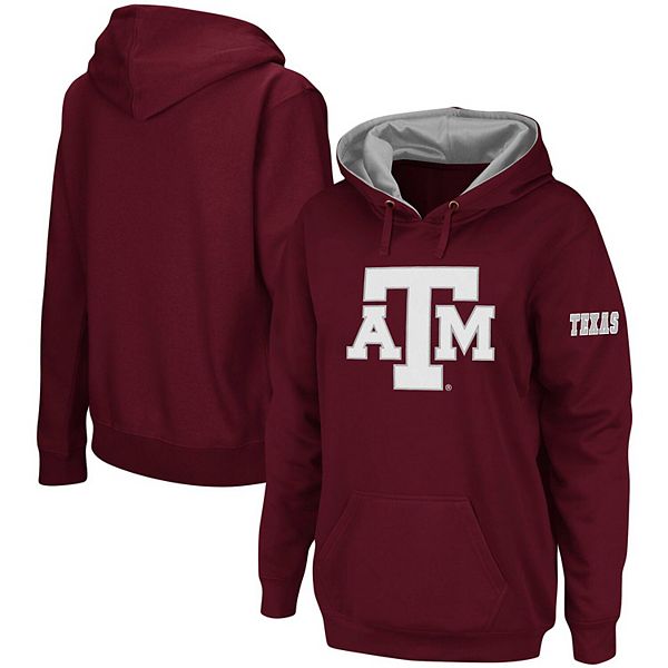 Women s Maroon Texas A M Aggies Team Big Logo Pullover Hoodie