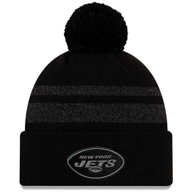 Men's New Era Black New York Jets Dispatch Cuffed Knit Hat With Pom