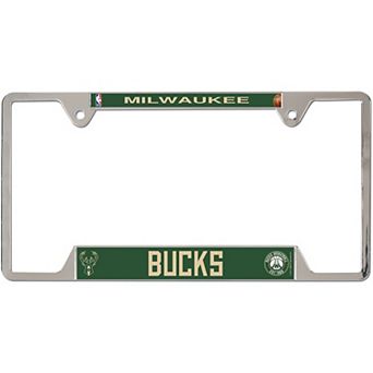 WinCraft Milwaukee Bucks Chrome Plated Metal License Plate Frame