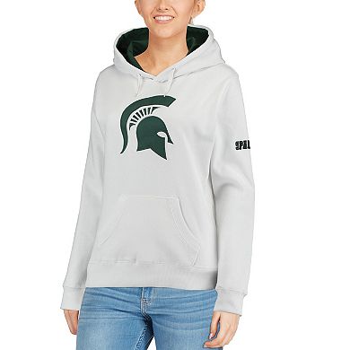 Women's White Michigan State Spartans Big Logo Pullover Sweatshirt