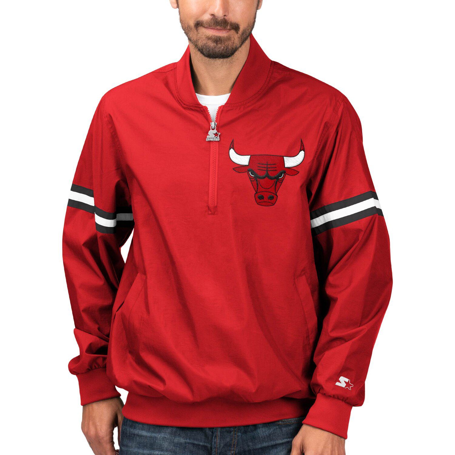 chicago bulls pullover starter jacket