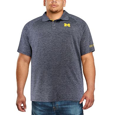 Men's Colosseum Navy Michigan Wolverines Big & Tall Down Swing Polo