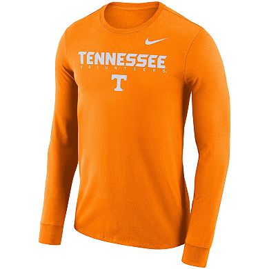 Men's Nike Tennessee Orange Tennessee Volunteers 2018 Facility Dri-FIT Cotton Long Sleeve T-Shirt