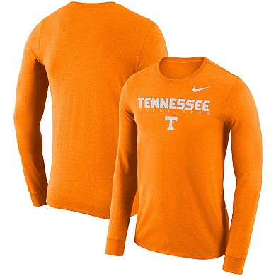 Men's Nike Tennessee Orange Tennessee Volunteers 2018 Facility Dri-FIT Cotton Long Sleeve T-Shirt
