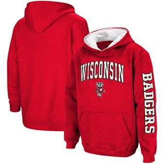 Youth Colosseum Red Wisconsin Badgers 2-Hit Team Pullover Hoodie