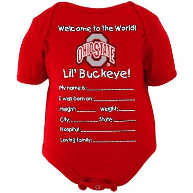 Ohio State Buckeyes Infant Welcome to the World Creeper - Scarlet